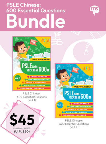 PSLE 冲刺: 语文基础600题捆 (PSLE Chinese: 600 Essential Questions) Bundle